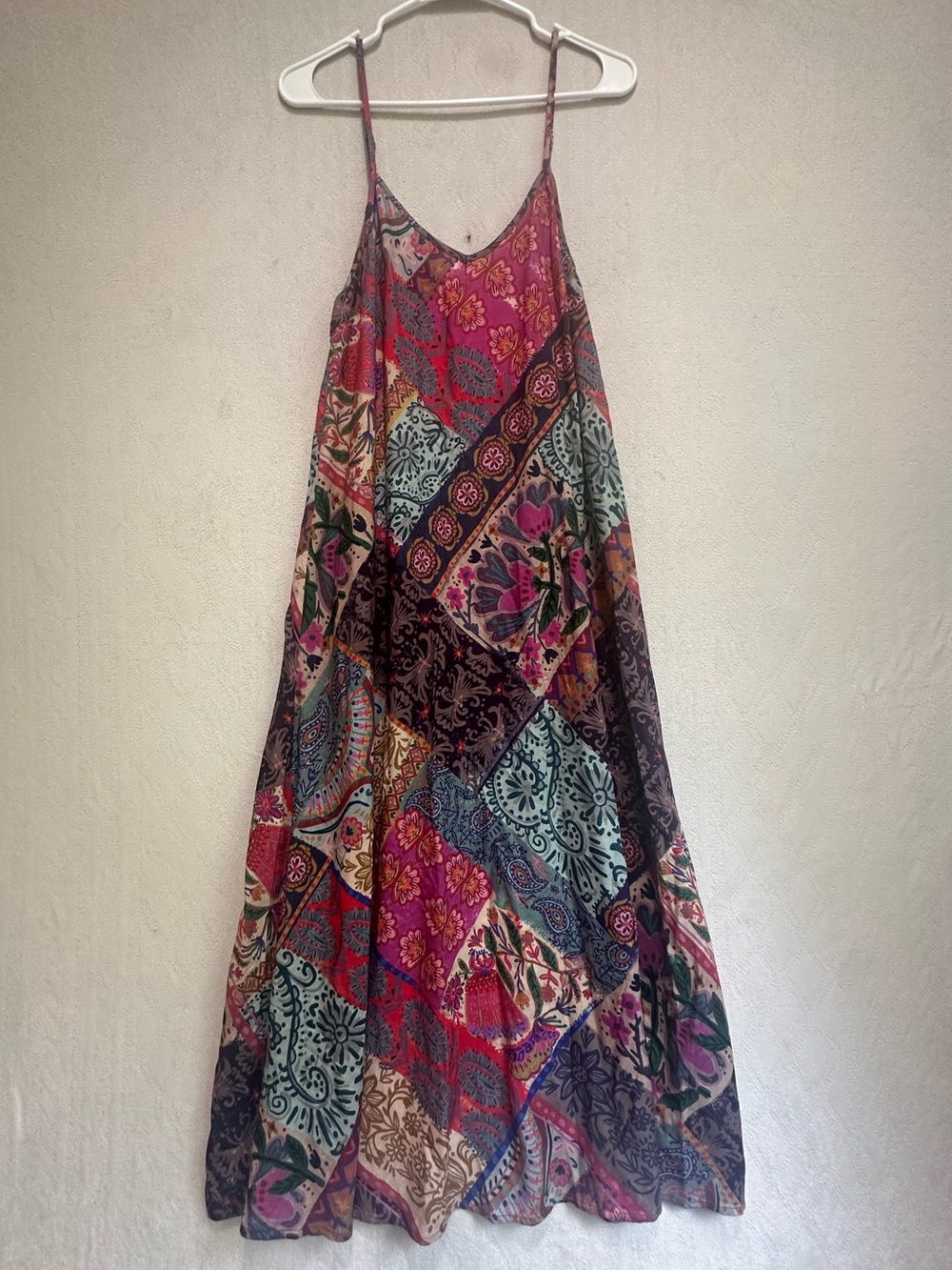 NATURAL LIFE Gracie Slip Maxi Dress Boho Blooms Patchwork Multicolor Sz M - Picture 3 of 16